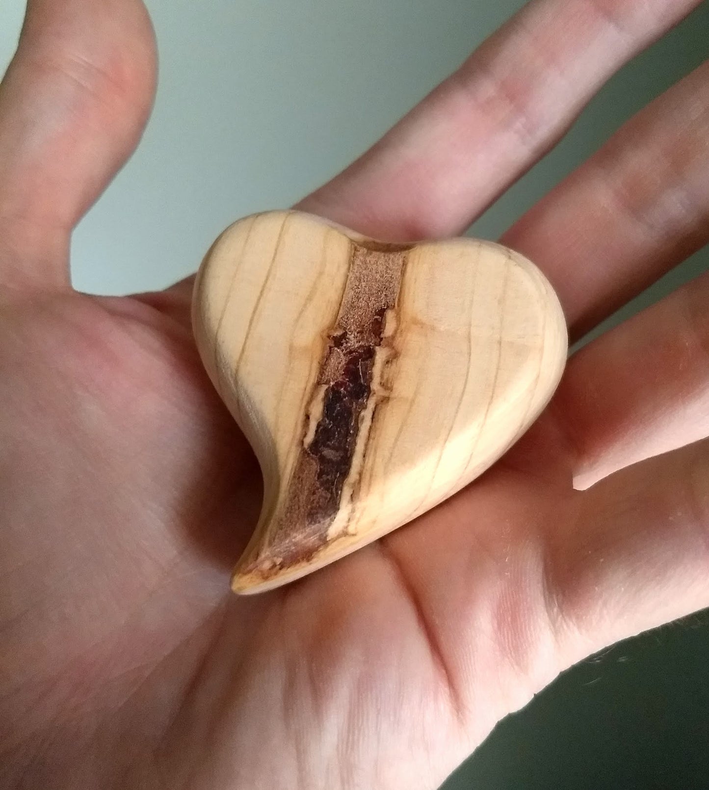 Four Small Handmade Wood Hearts - by Lillie Stones